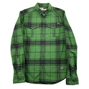 Superdry Flannel Shirt Mens Medium the Rookie Green Plaid Button Down